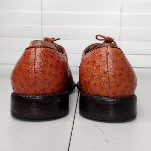 Los Altos Boots Lizard Ostrich Leather Office Business Oxford Dress Shoes Sz 11 - Picture 3 of 13